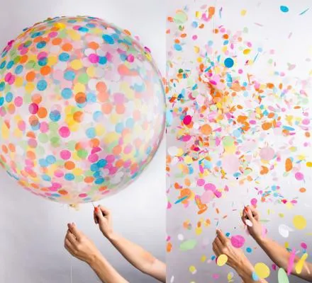 Bröllopsdekorationer Små Wafer Ballong Burst Confetti Ballong Bröllop Barn Rum Dekoration Födelsedag Tillbehör 12 tums Papper Ballonger