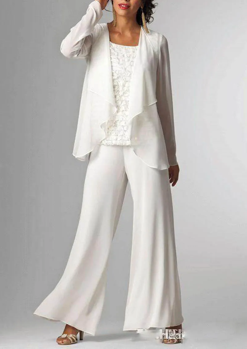 Abiti Di Pantaloni Da Sposa In Chiffon In Chiffon Da Pezzi Con
