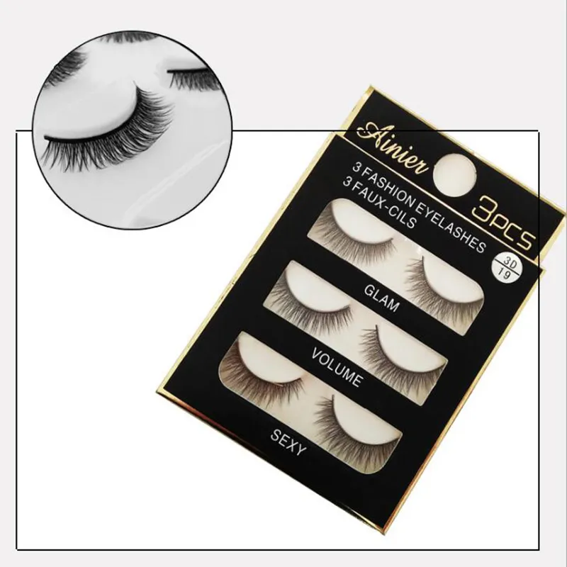 3D Mink Włosy rzęsy / paczka Naturalne Długie Soft Black 3D Eye Lashes Makeup Handmade Grube Fake False Eyelashes High Qualiy