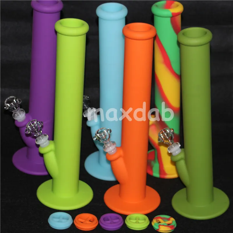 DHL Silicone Water Pipe Glass Bongs Oil Rigs Bong 14