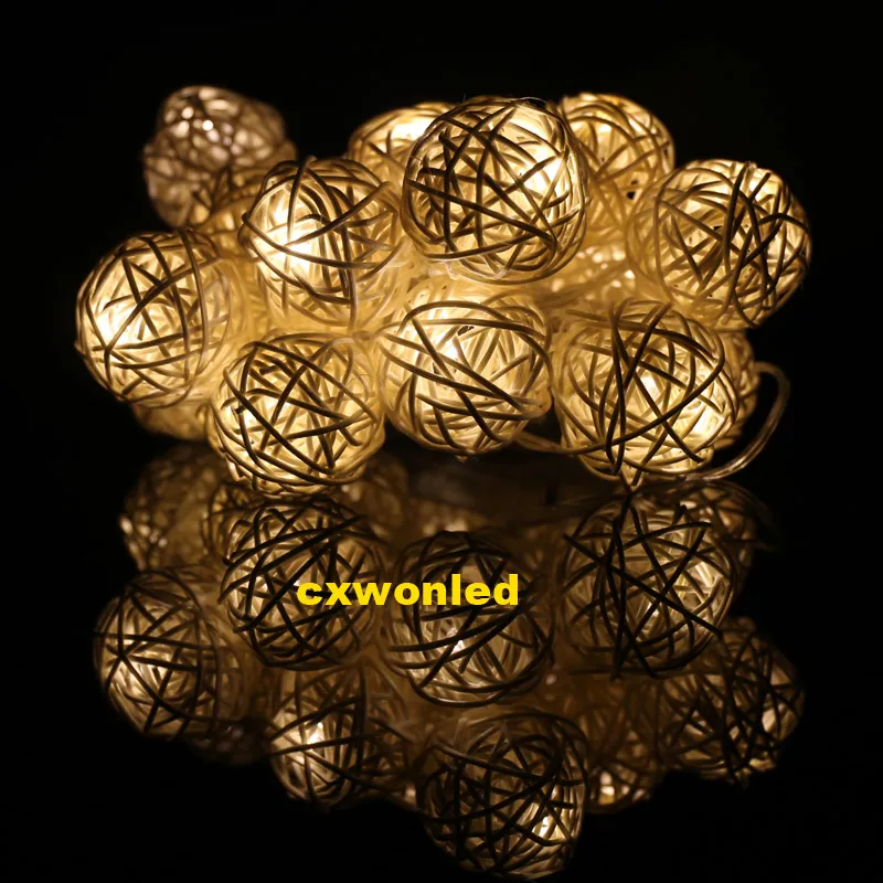 Mode semesterbelysning 20 x Led Sepak Takraw Ball Fairy String Lights Wedding Garden Party Juldekoration