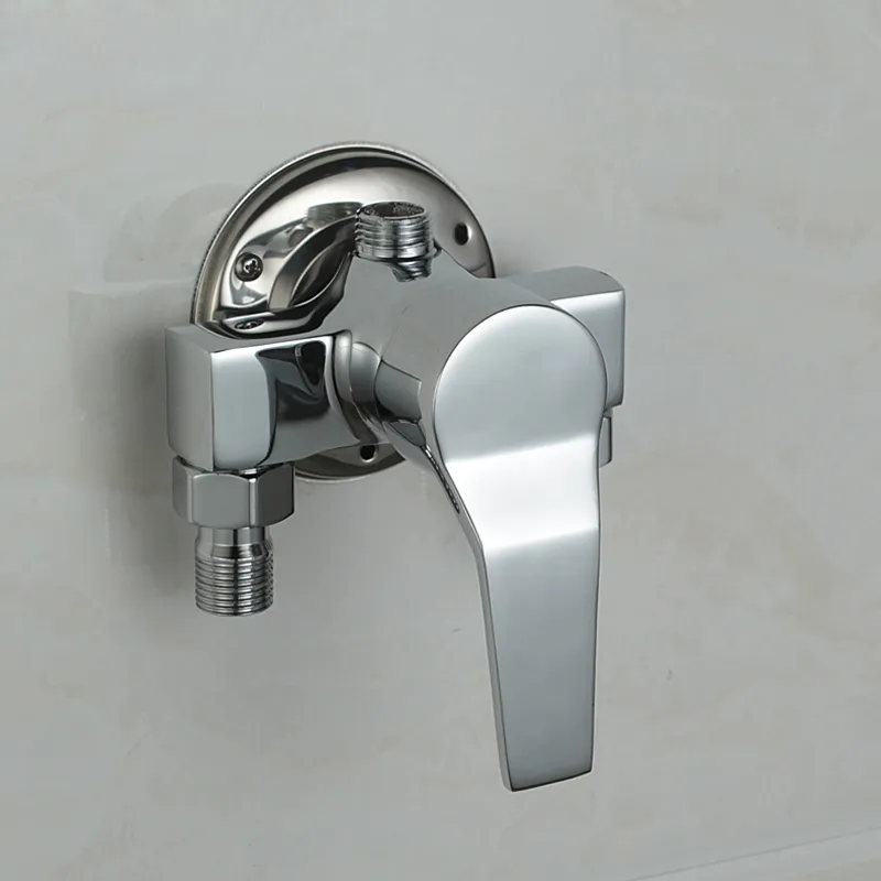 Surface Mounted Brass Shower Faucet Valve In Wall Chrome Hot and Cold Taps Shower Switch Angle Valve