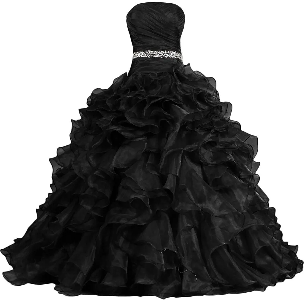 2020 Hign qualité jolie robe de bal robe de Quinceanera perlée à volants longueur de plancher à lacets Sweet 16 robe occasion spéciale robes de bal