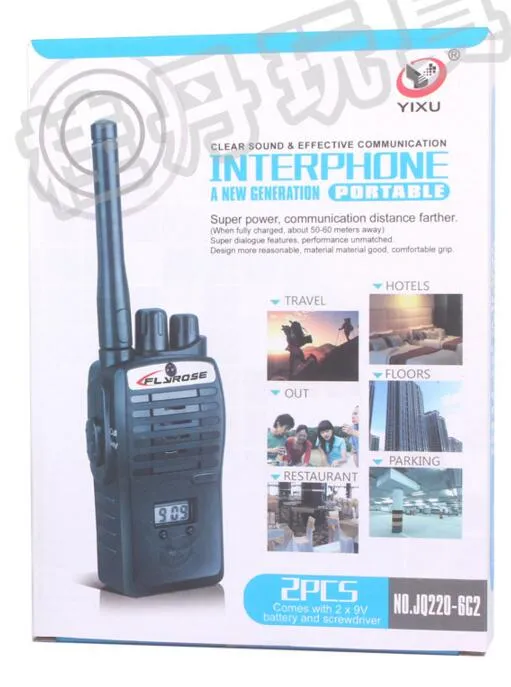 Yixu jq220-6c2 6c1 flyrose walkie walkie talkie crianças conjunto de rádio bidirecional kids portátil 