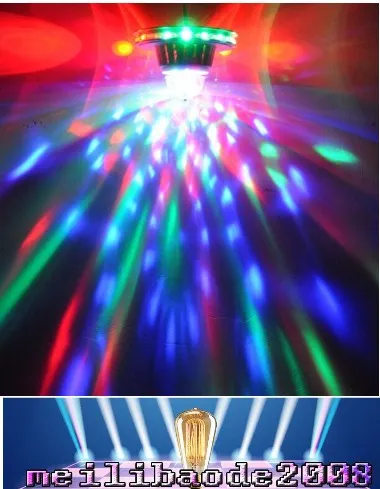 48LEDS 8Wレーザー照明回転RGB LED電球のボールの色を変えるクリスタルマジックヒマワリ光LED効果はクリスマスパーティーミニ