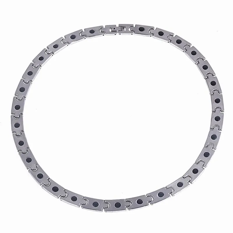 4 färger kvinnor hälsa choker halsband magnetisk kraft rostfritt stål energi smycken magneter germanium element kedja halsband 49cm grossist