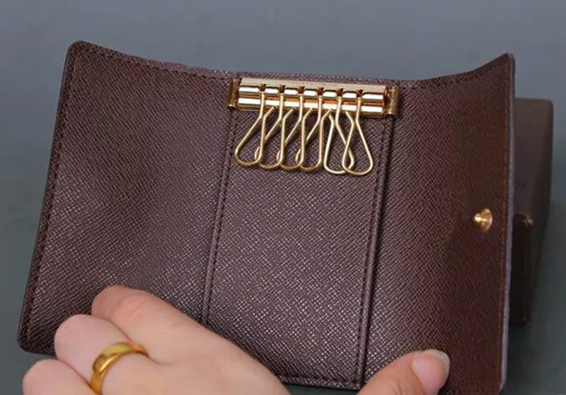2017 Hurtowe oryginalne pudełko luksusowy multogolorowy krótki portfel sześć kluczowych uchwytów kobiet