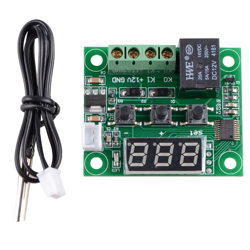 W1209 Digital Termostat Temperaturstyrningsomkopplare DC 12V Sensormodul B00154 Bard