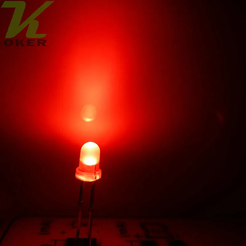 Lampe LED diffuse rouge de 3mm, 1000 pièces, Diode électroluminescente, perle Ultra brillante, enfichable, Kit de bricolage, pratique grand Angle