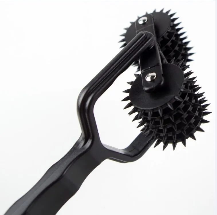 BDSM Bondage Sex Leksaker Dubbel Wartenberg Pinwheel Black Erotic Stimulation Vuxen Sex Spel Sexprodukt för Par Wartenberg Wheel