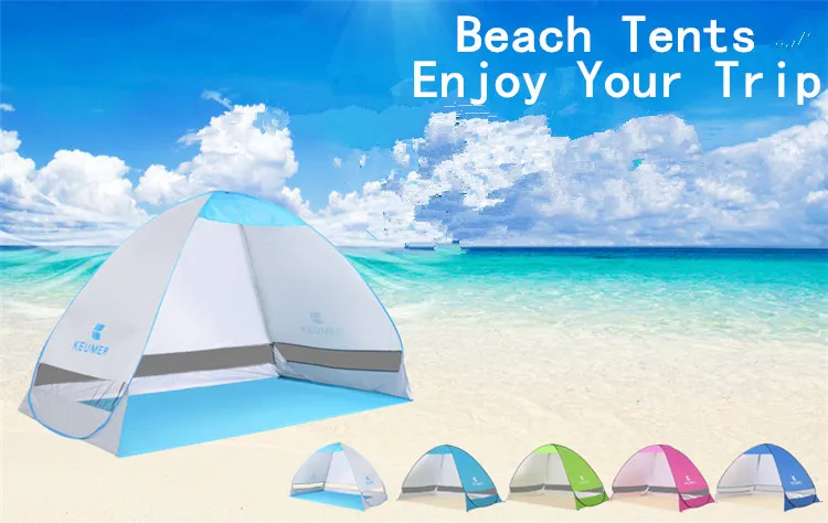 Easy Carry Quick Automatic Opening Tents Outdoor Camping Shelters for 2-3 People UV Protection Tent for Beach Travel Lawn Colorful