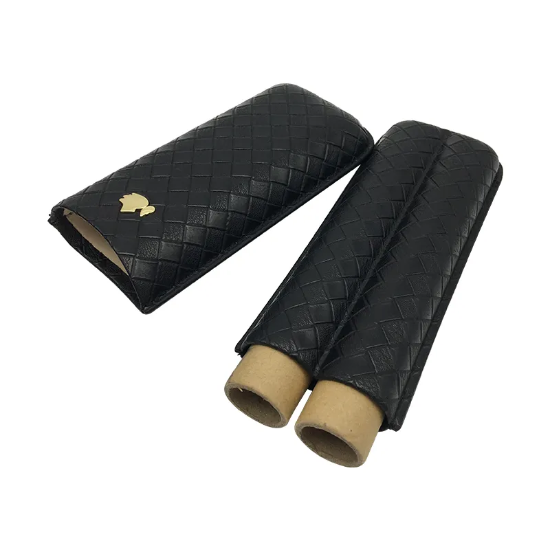 La custodia umidificatore sigari da viaggio esterni in pelle nera portatile di nuovo arrivo può contenere 2 confezioni regalo sigarette7347761