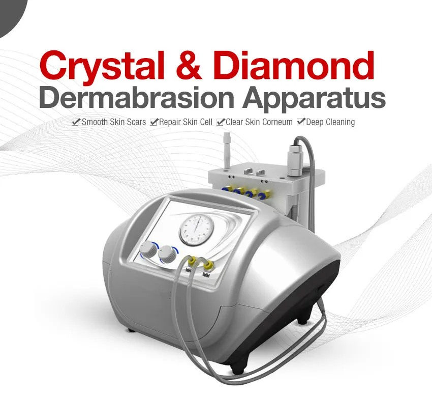 2017 nyaste !!! Rystal Microdermabrasion och Diamond Peel Dermabrasion Micro Crystal Dermabrasion Skin Peeling Facial Machine Scar Removal