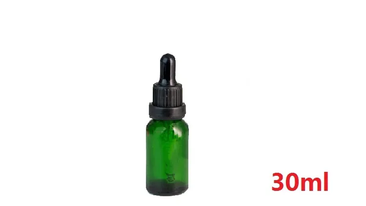 녹색 유리 액체 시약 피펫 병 스포이드 아로마 테라피 5ml-100ml 에센셜 오일 향수 병 도매 무료 DHL