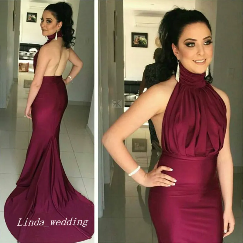 Maroon Satin Mermaid Prom Dress, Plus Size Backless... From Linda_wedding,  $126.12 | DHgate.Com