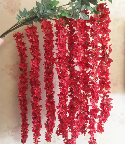 Wholesale New 1.6M Artificial Wisteria Flower Rattan Silk Flower Vines Garlands For Wedding Party Decorations