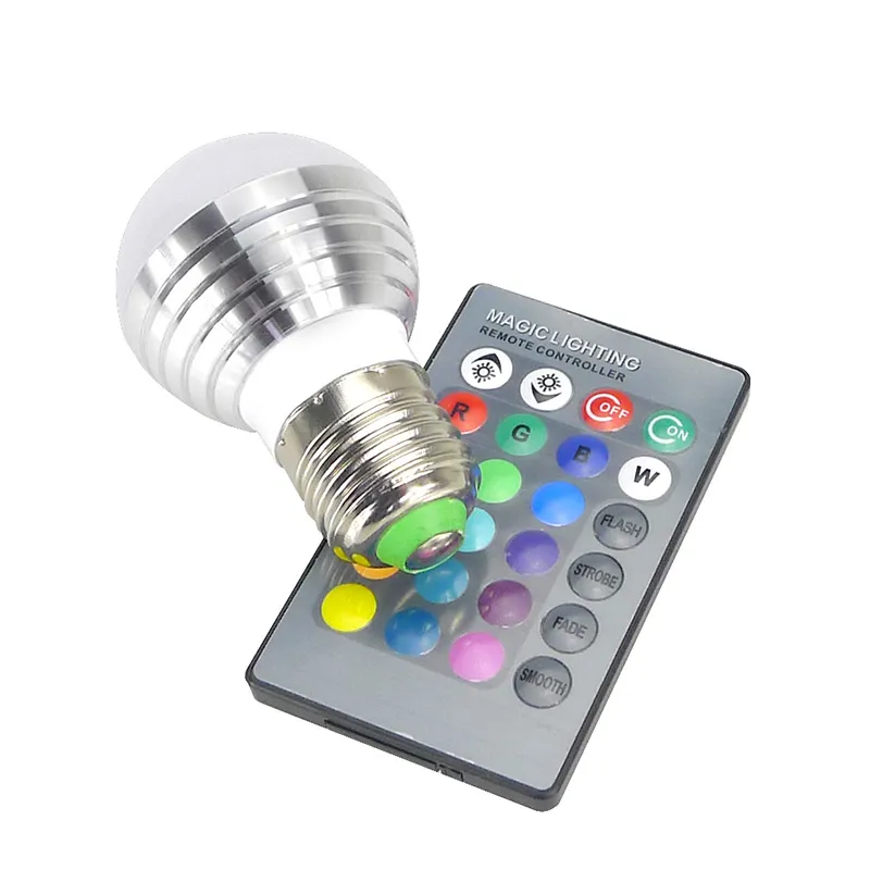 E27 E14 LED 16色の変更RGB RGBW電球ランプ85-265V RGB LEDライトスポットライトリモコン