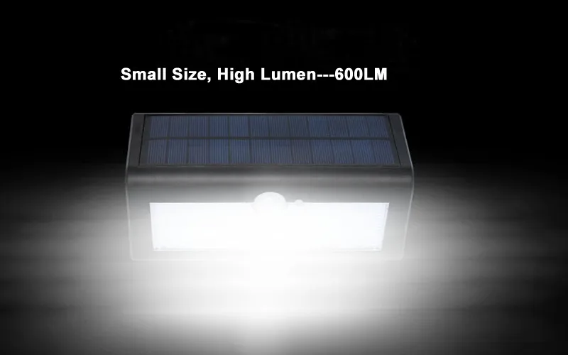Lampes murales à énergie solaire Micro-ondes Radar Capteur LED Lumières Étanche Extérieure Jardin Lumière ABS + PC Couverture 1000LM