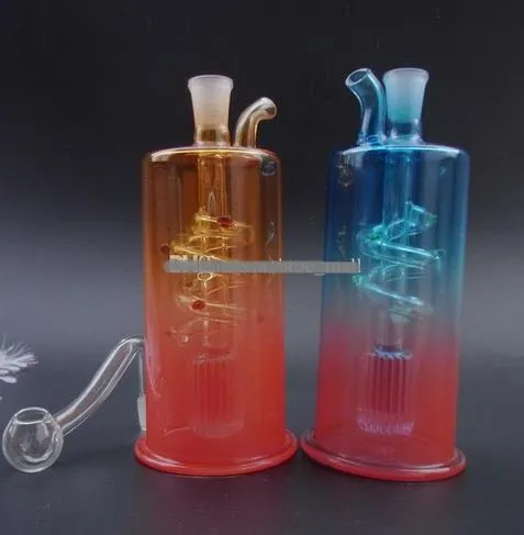 Kostenloser Versand Glasrohre Glasbubbler Glas Glas Bohrinsel Glasbongs JH041-10mm orange