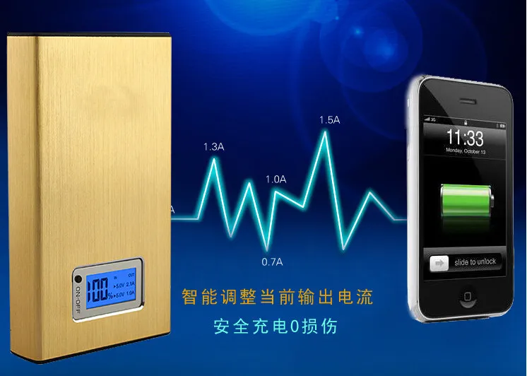 2USB Power Bank PowerBank 12000MAH 18650 Externt batteri för Xiaomi iPhone Backup Power