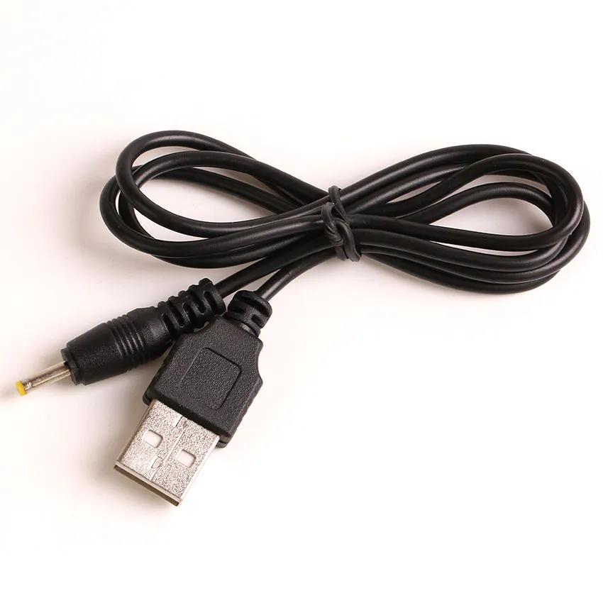 200pcs / lot Groothandel 70cm Hoge snelheid USB naar DC2.5 Black Power Cable Port Charger Cable + DHL