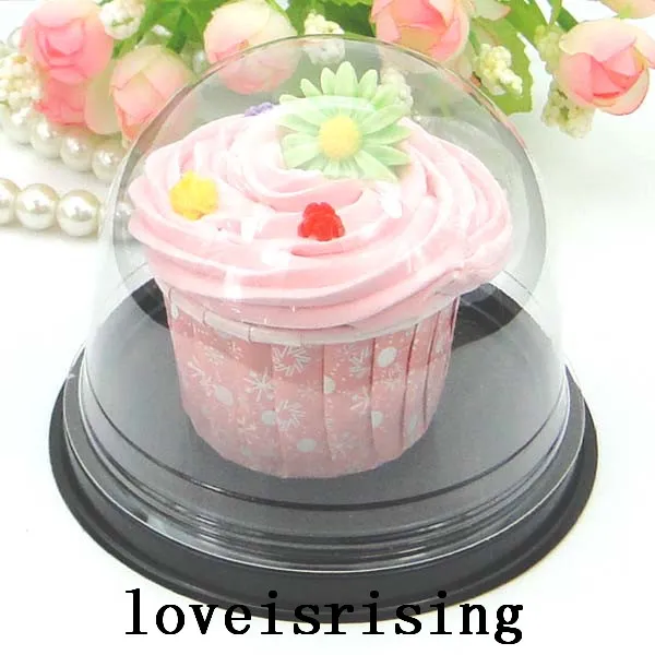 30sets Clear Plastic Cupcake Cake Cake Kopuła Favor Boxes Container Wedding Party Decor Cake Box