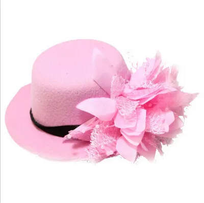 Newest women bride fascinator mini top hat cap wedding ribbon gauze lace feather flower hats party hair clips caps millinery hair jewelry