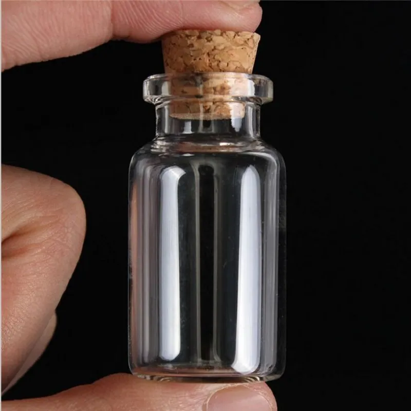 Mini Clear Cork Stopper Glass Bottles Vials Jars Containers mason jar Small Wishing Bottle with Cork For Wedding decoration S020C