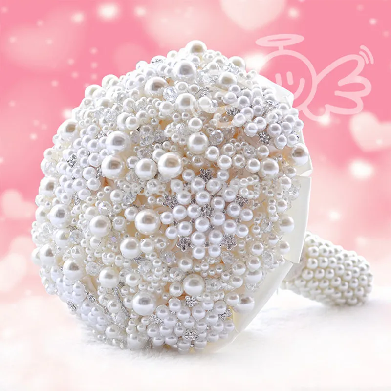 Perles De Luxe Bouquet Artificiel À La Main Cristal Ivoire Broche Bouquet 2018 Nouveaux Fleurs De Mariage Bouquets De Mariée221h