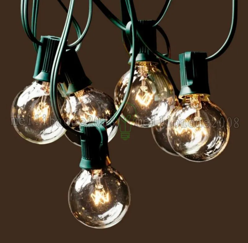 String Lights 25Ft Clear Globe Bulb G40 String Light Set with 25 G40 Bulbs Included Patio Lights&Patio String Lights G40 Bulb String HOT MYY