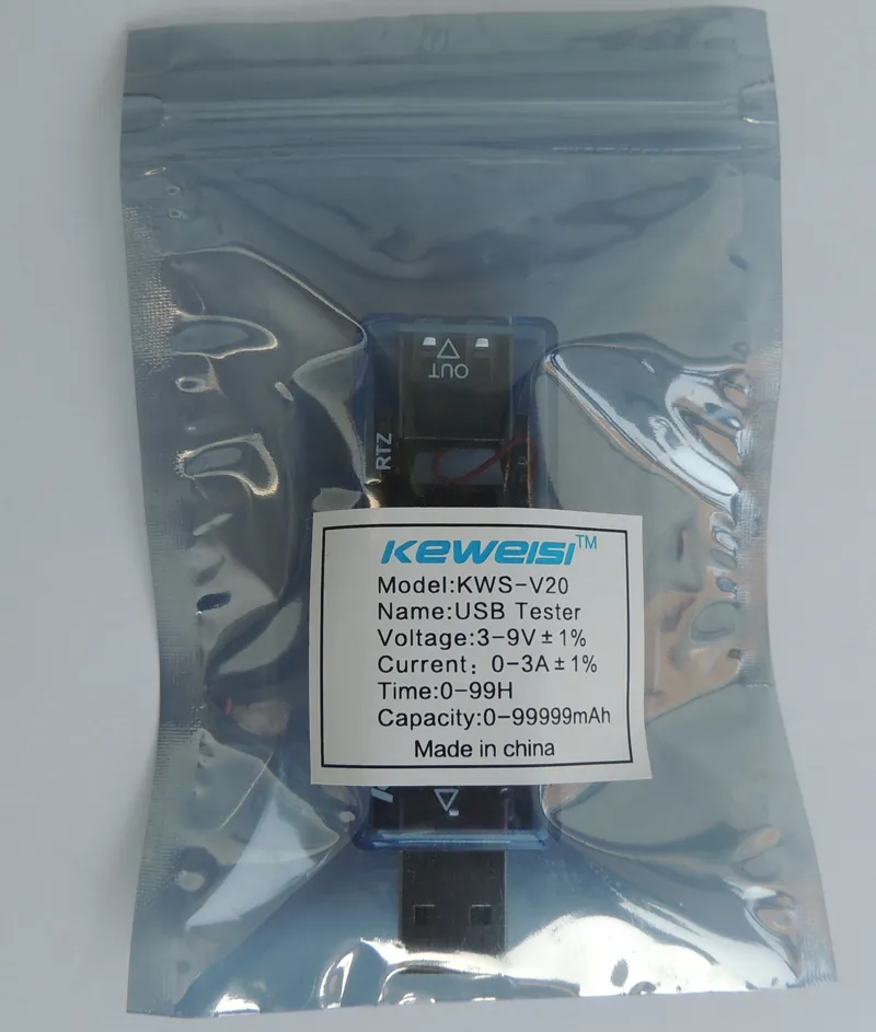 KEWEISI KWS-V20 USB Volt Corriente Corriente Doctor Cargador Capacidad Probador Medidor Banco de potencia