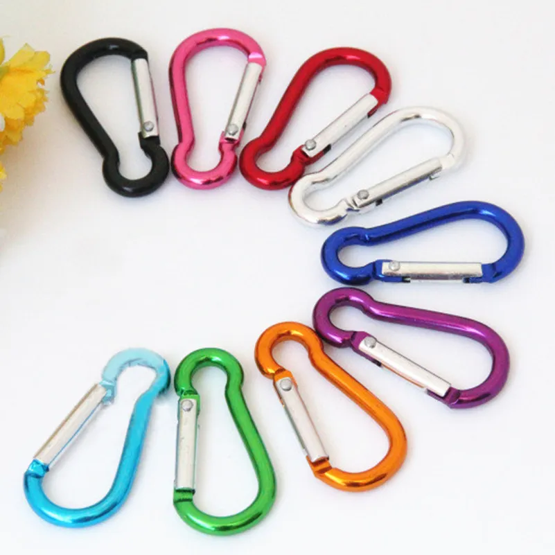 S mini Aluminum multitool button Carabiner keychain Durable camping hiking Carabiner key ring Snap Clip Hooks EDC hangs 250081