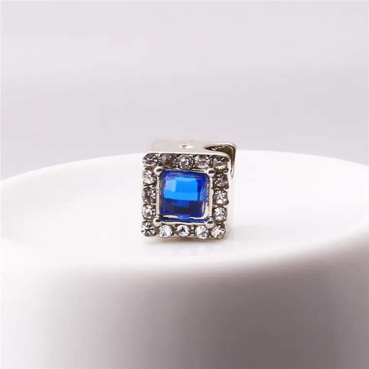 NUOVO 18KGP Cubo perline di diamanti Gioielli fai da te angeli in argento foro grande Perline di cristallo accessori collana braccialetto Gioielli