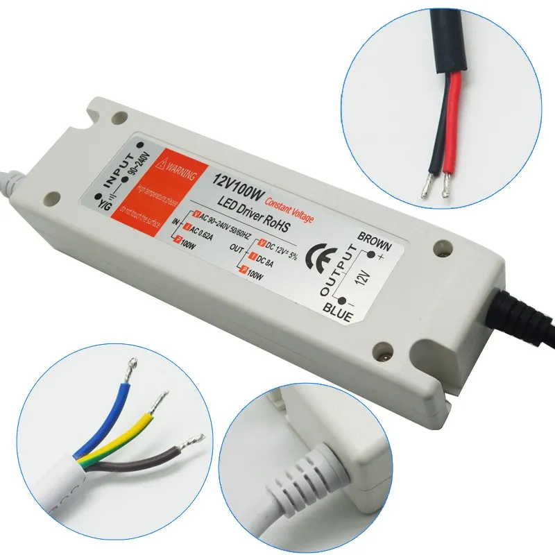 12V 6.3A 72W電源18W 28W 48W 100W 90V-240V照明変圧器LEDストリップライトLED電球の安全なドライバ