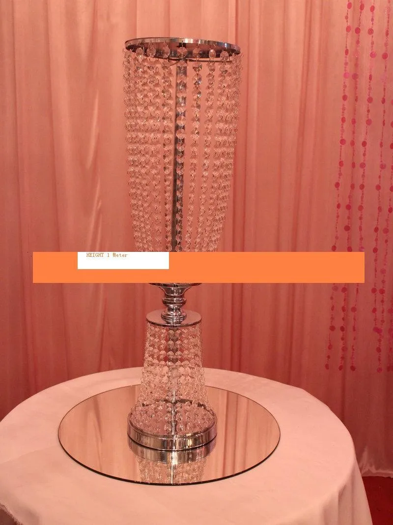 80 cm Tall Crystal Wedding Road Lead Props Wedding Table Certerpieces Event Party Decoration Wedding Flower Holder Flower Display H7886542