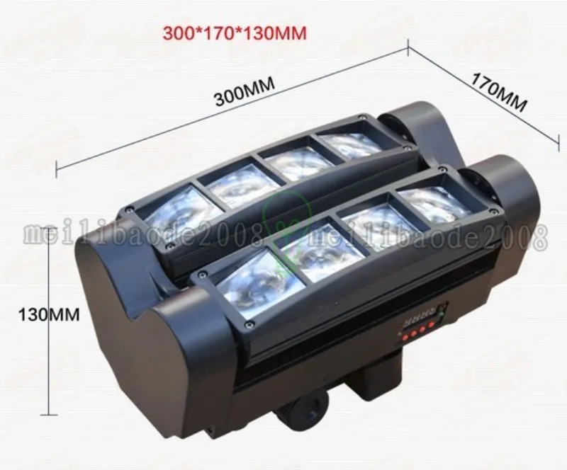 2016 Yeni Sıcak Satış 8 ADET * 3 W RGB Mini LED Örümcek Disko için Kafa Başkanı Hareketli, Dj ve Küçük kulüp Aydınlatma ÜCRETSIZ NAKLIYE MYY