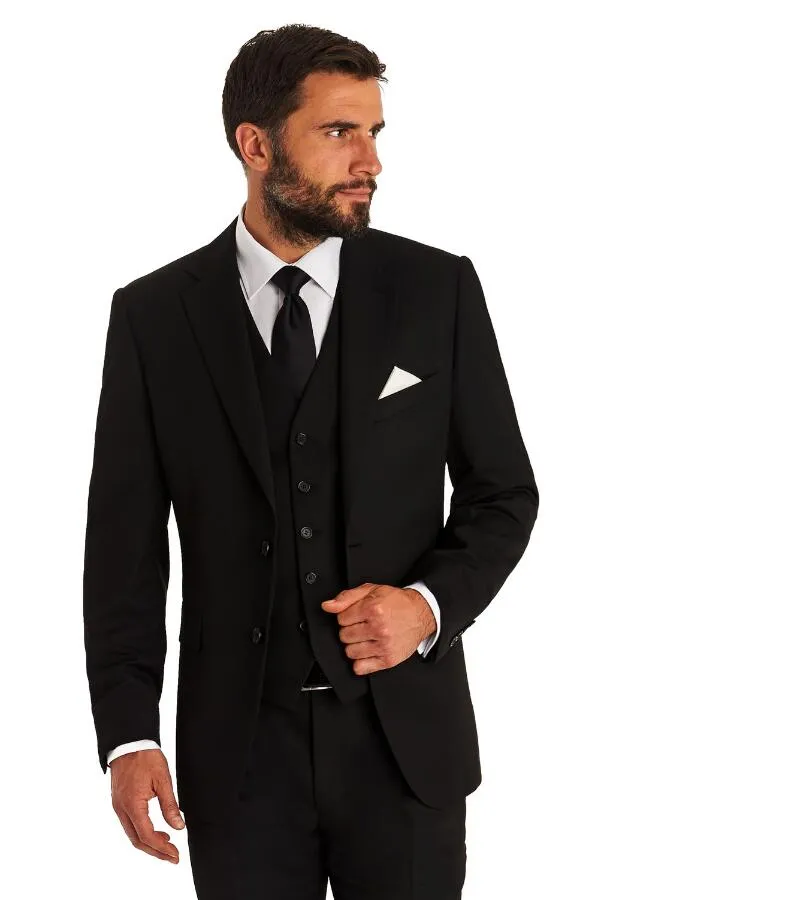 Sıcak satmak Erkekler Düğün vesilesiyle Özel Damat Smokin Slim Fit Yeni Varış Ceket + Pantolon + Yelek üç parçalı