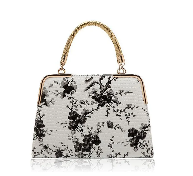Mode kvinnlig paket 2016 ny varm stil kinesisk vind blå och vit porslin sten korn tryck spegelbag damar handväskor