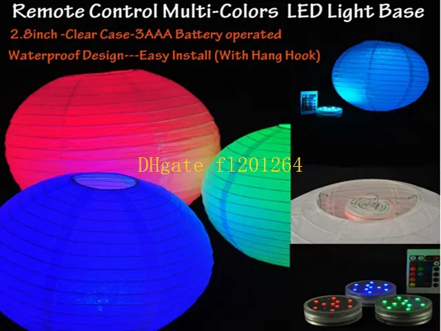 Frete Grátis RGB Multicolors Controle Remoto Submersível LEVOU Luz Paryt Casamento À Prova D 'Água LEVOU Vaso Base de Luz