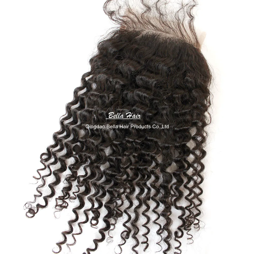 Kręcone koronki Zamknięcie Malaisya Peruwiańskie Indian Bresilien Couleur Naturel 1 sztuka Cheveux Extion Livraison Gratit Teindre Możliwa