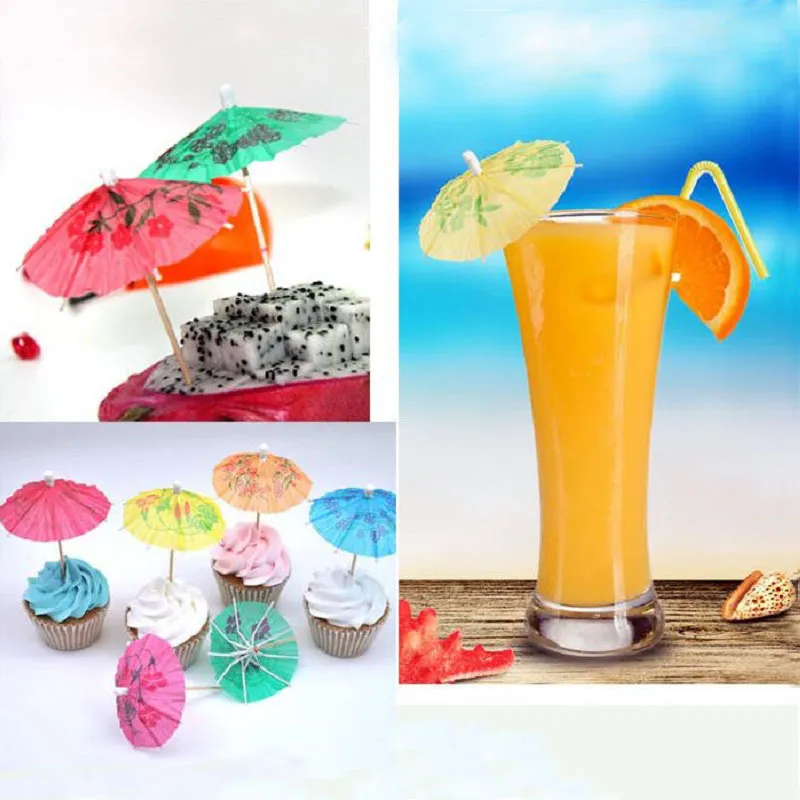 Papier Cocktail Parasols Parapluies Boissons Choix De Mariage Événement Fête Fournitures Vacances Cocktail Garnitures Titulaires ZA0977