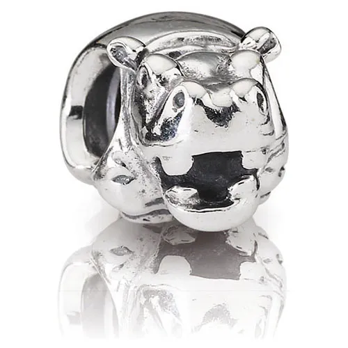 Andy Jewel Authentic 925 Sterling Silver Beads Charms Hippo Fits 유럽 판도라 스타일의 보석 팔찌 목걸이 790334