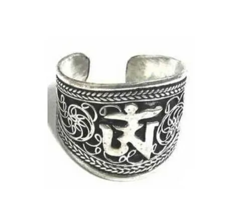 Amitabha bouddha Tibet bague en argent Religion Om Mani Padme Hum Mantra cadeau chanceux