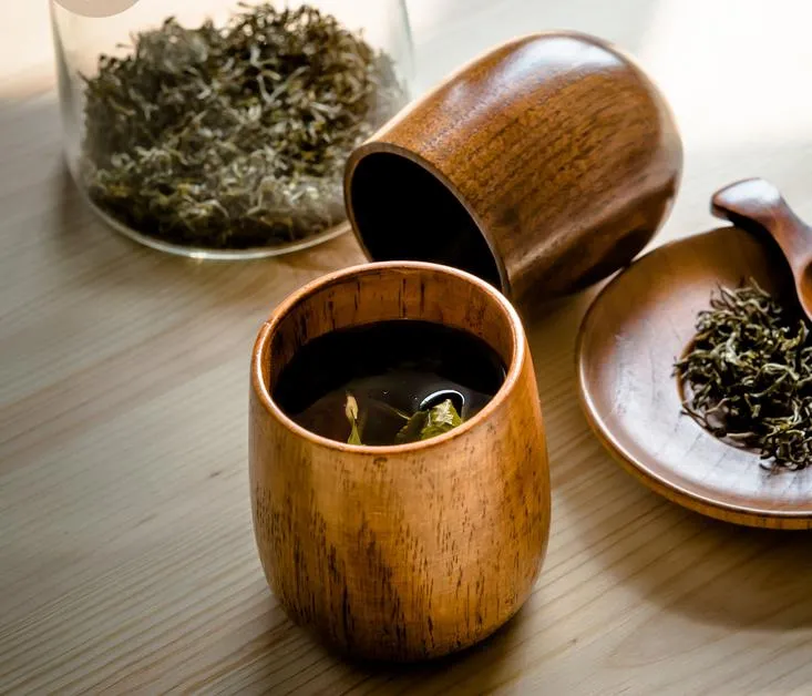 Kostenloser Versand Holz Teetasse Holztasse Umweltfreundliche Hängebauchtasse 50 Stück