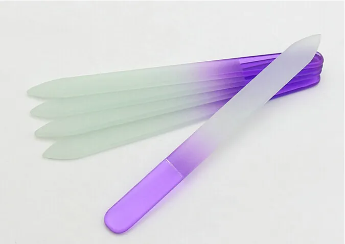 100X 9*0.35cm Glass Nail Files Durable Crystal File Buffer Nail Art Buffer Files For Manicure UV Polish Tool Nail Art