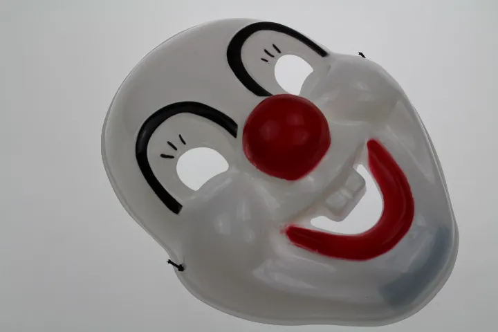 Spettacoli in maschera di Halloween mostrano oggetti di scena Maschera da clown maschera da smorfia horror divertente e divertente Materiali ecologici in PVC