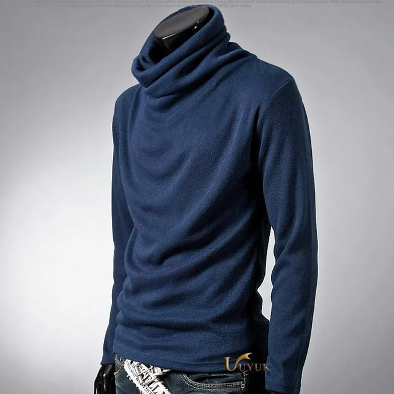 도매 - 남성 니트 의류 스웨터 풀오버 남자 솔리드 스웨터 남성 겉옷 점퍼 Blusa Masculina Turtleneck 스웨터 MQ208