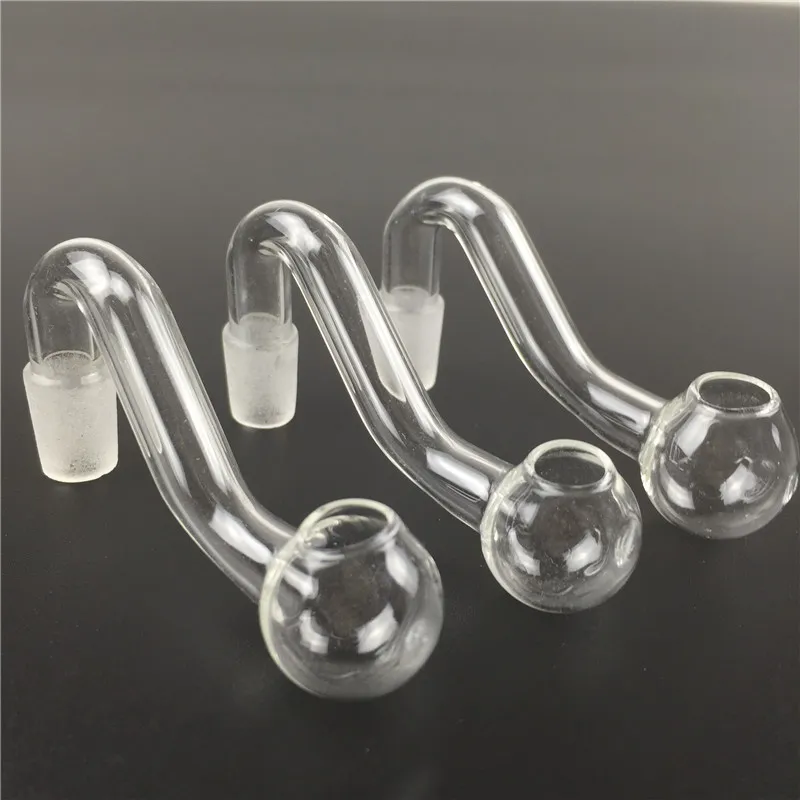 Mini Glass Oil Burner Smoking Pipe Thick Pyrex Glass Water Pipes 10mm Male Forsted Joint Clear Glass Tube Cheap Hand Pipe Hookahs