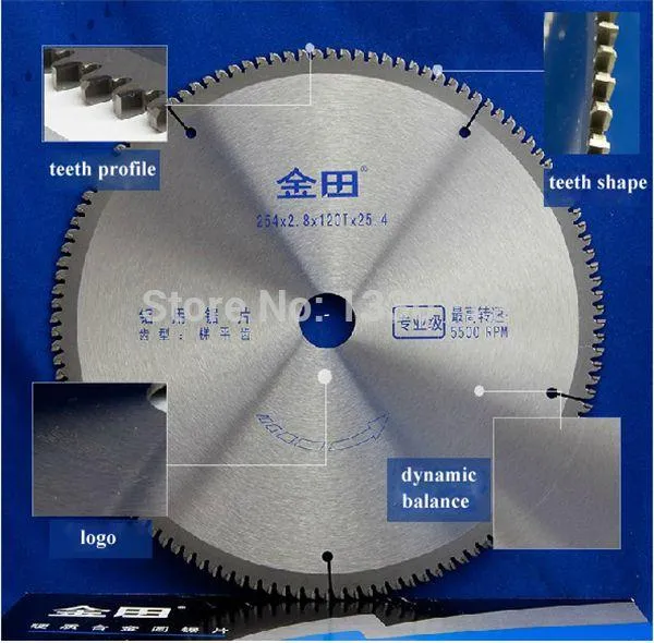 Darmowa Wysyłka Średnica 10 cali 254 * 2.8 * 120T * 25.4 Piły kołowe Blade aluminium do cięcia profilu Rury Sprzedają z fabryki