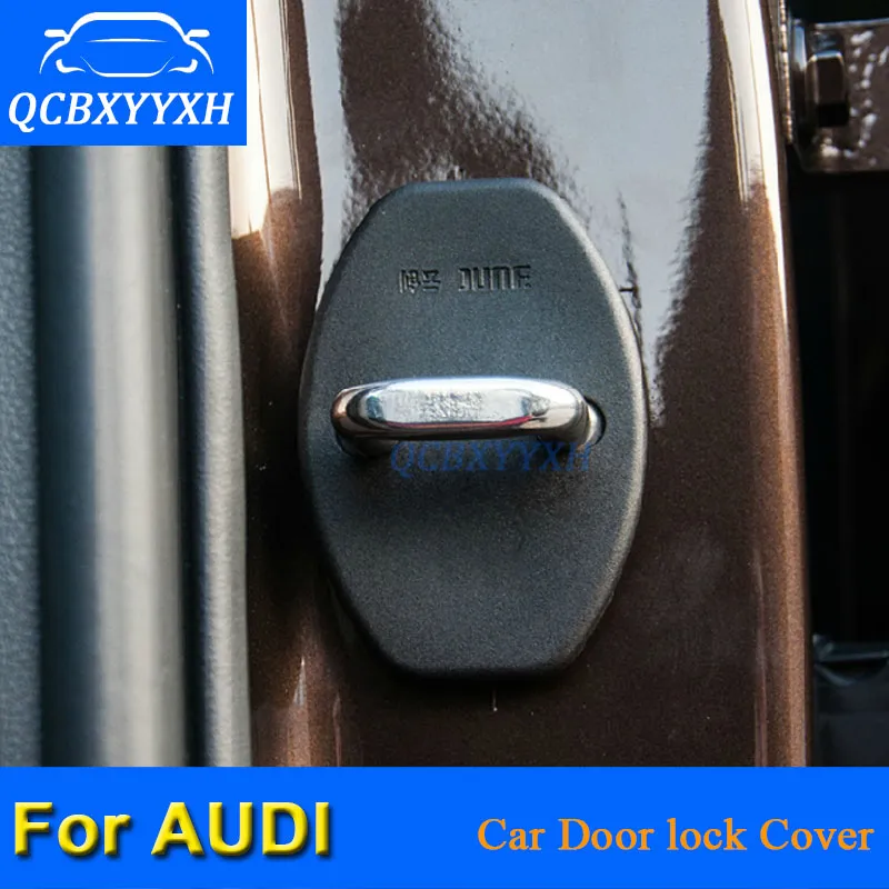 QCBXYYXH 4Pcs/lot ABS Car Door Lock Protective Covers For Audi A6 2004-2011 A4 Q3 Q5 Q7 A1 A3 A5 A7 A8 A6 2018-2018 Car Styling